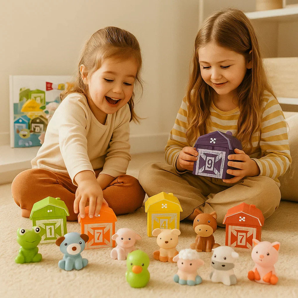 Montessori Farma Kolorów i Cyfr Zabawka Edukacyjna - Zestaw 5 lub 10 Elementów