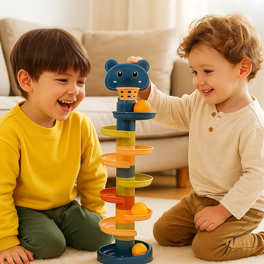 Montessori Wieża Kulek Zabawka - Kolorowa Edukacyjna - Rozwój Motoryczny Dzieci
