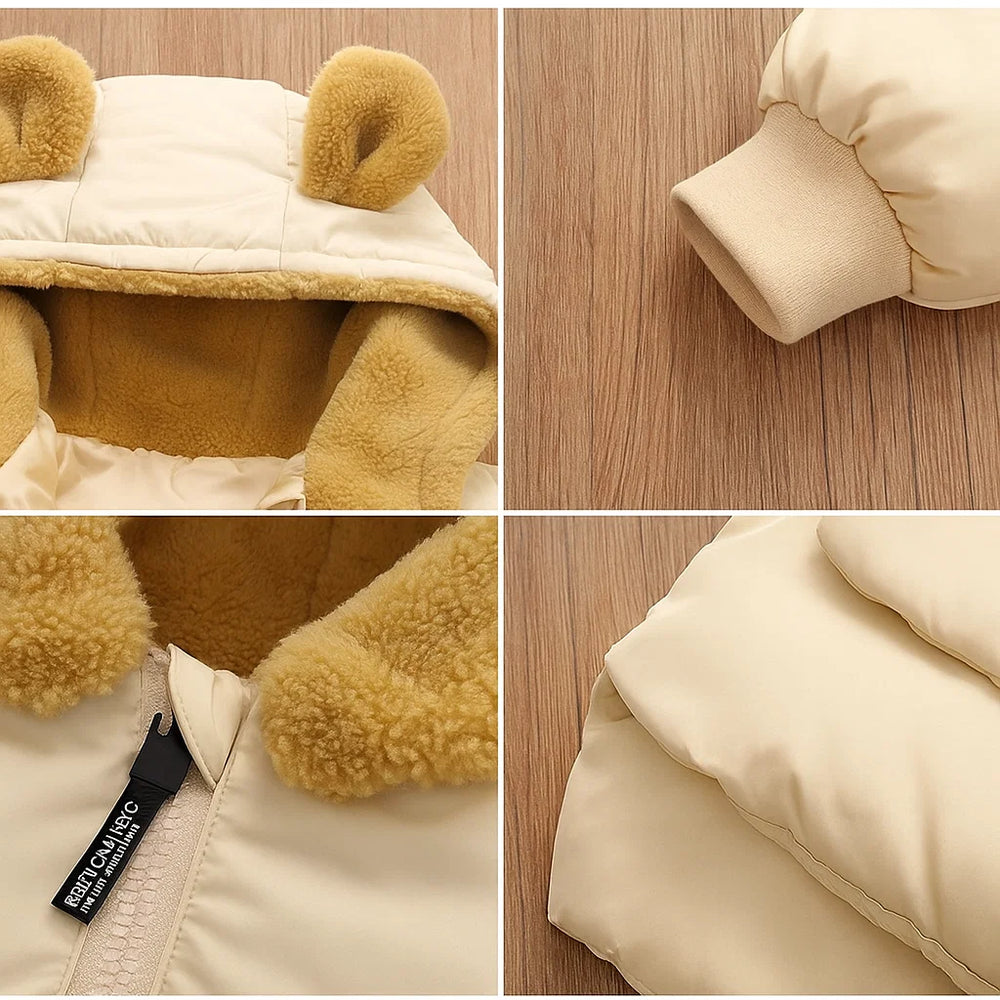FrostCub Ciepła Kurtka Zimowa z Podszewką Teddy dla Niemowląt i Małych Dzieci