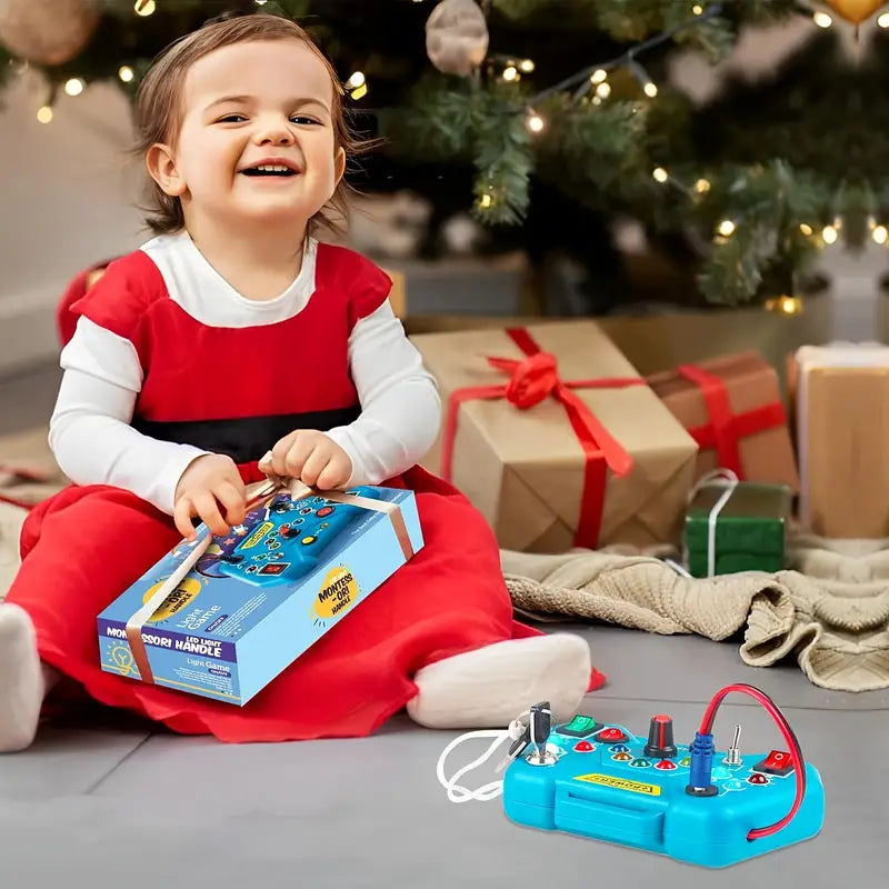 Zabawka Sensoryczna dla Maluchów – Montessori Busy Board z LED