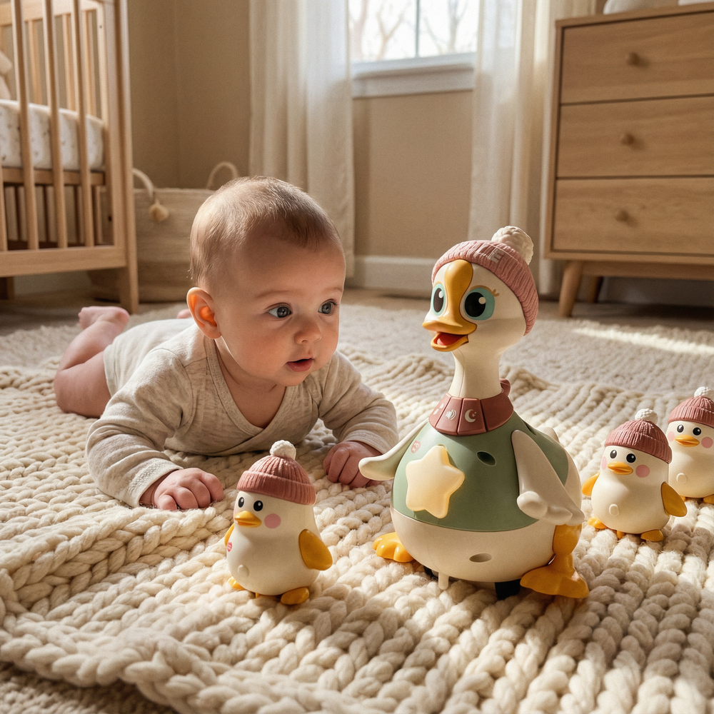 Kaczuszka Bujak dla Niemowląt – Zabawka do Tummy Time | Od 3 miesiąca