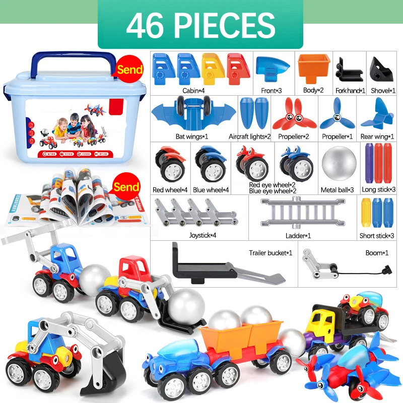 Magnetic Cars – Magnetyczna Zabawa w Budowanie – Zestaw Magnetycznych Pojazdów