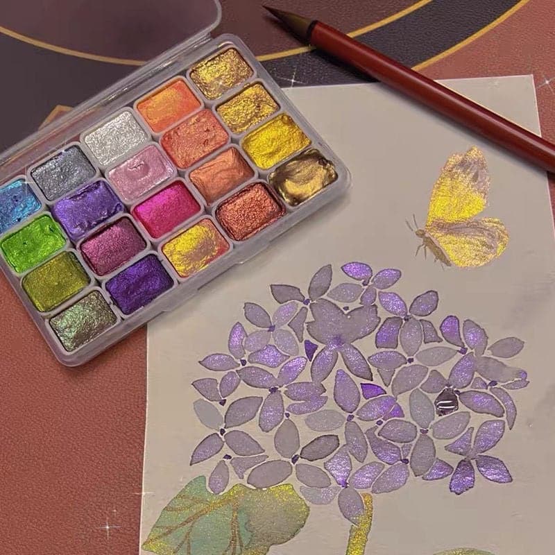 ColorCrafter Wielokolorowy Zestaw Farb Akwarelowych – Kreatywny Zestaw Farb Wodnych