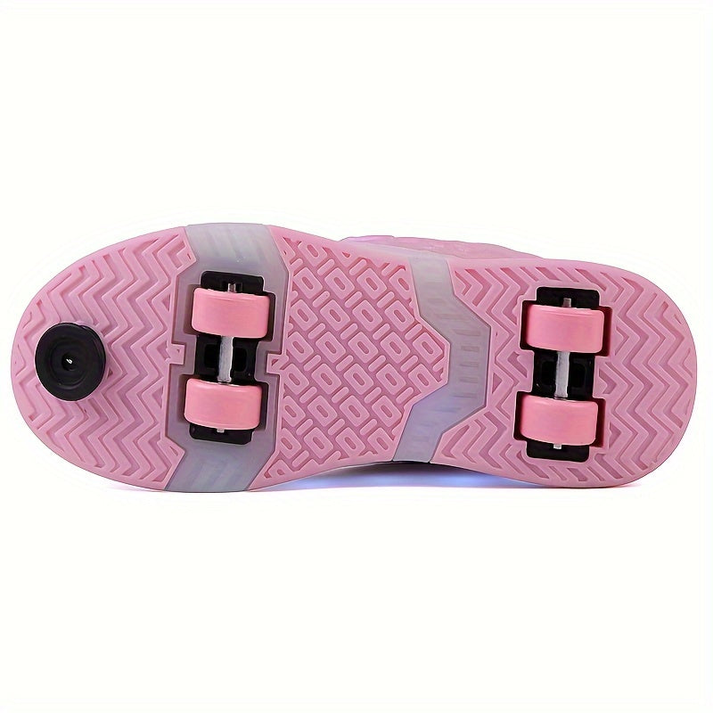GlowSkate LED Buty Rolkowe Sneakersy ze Skrzydełkami – Dla Dziewczynek | Rozmiar 29-37