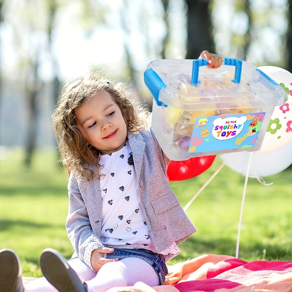 Zestaw 36 Squishy Zwierzątek – Gniotki dla Dzieci i Upominki