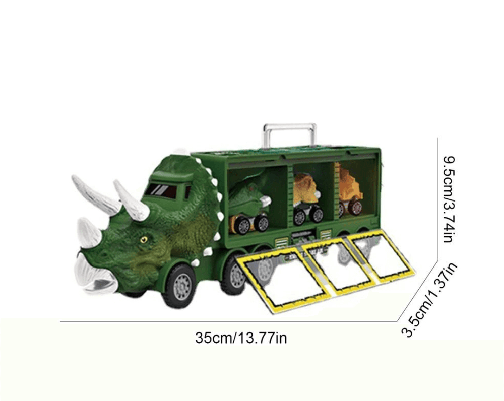 DinoHaul Ciężarówka Transportowa dla Dzieci – Interaktywny Zestaw do Zabawy ze Światłem, Dźwiękiem i Mini Dinozaurami