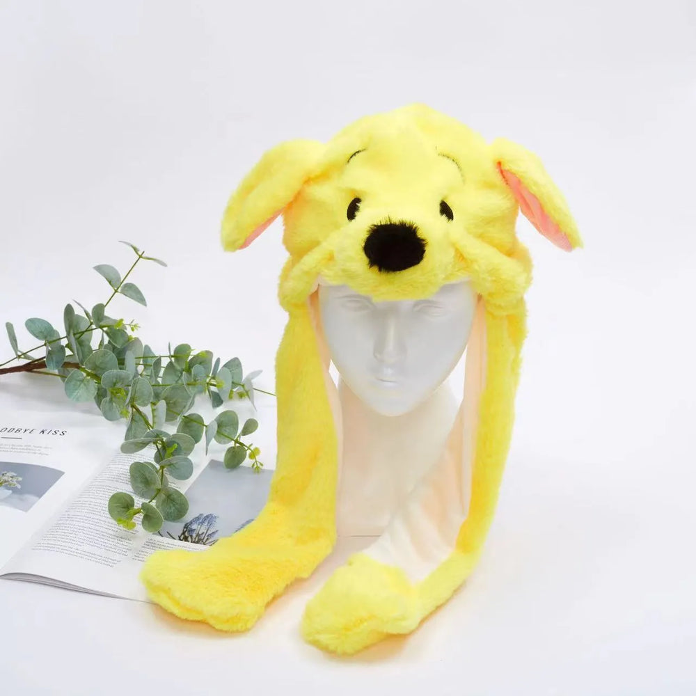 Interaktywna Czapka z Ruchomymi Uszami – Miękka Pluszowa Czapka Zimowa dla Dzieci i Dorosłych | Idealna na Cosplay, Imprezę i Prezent