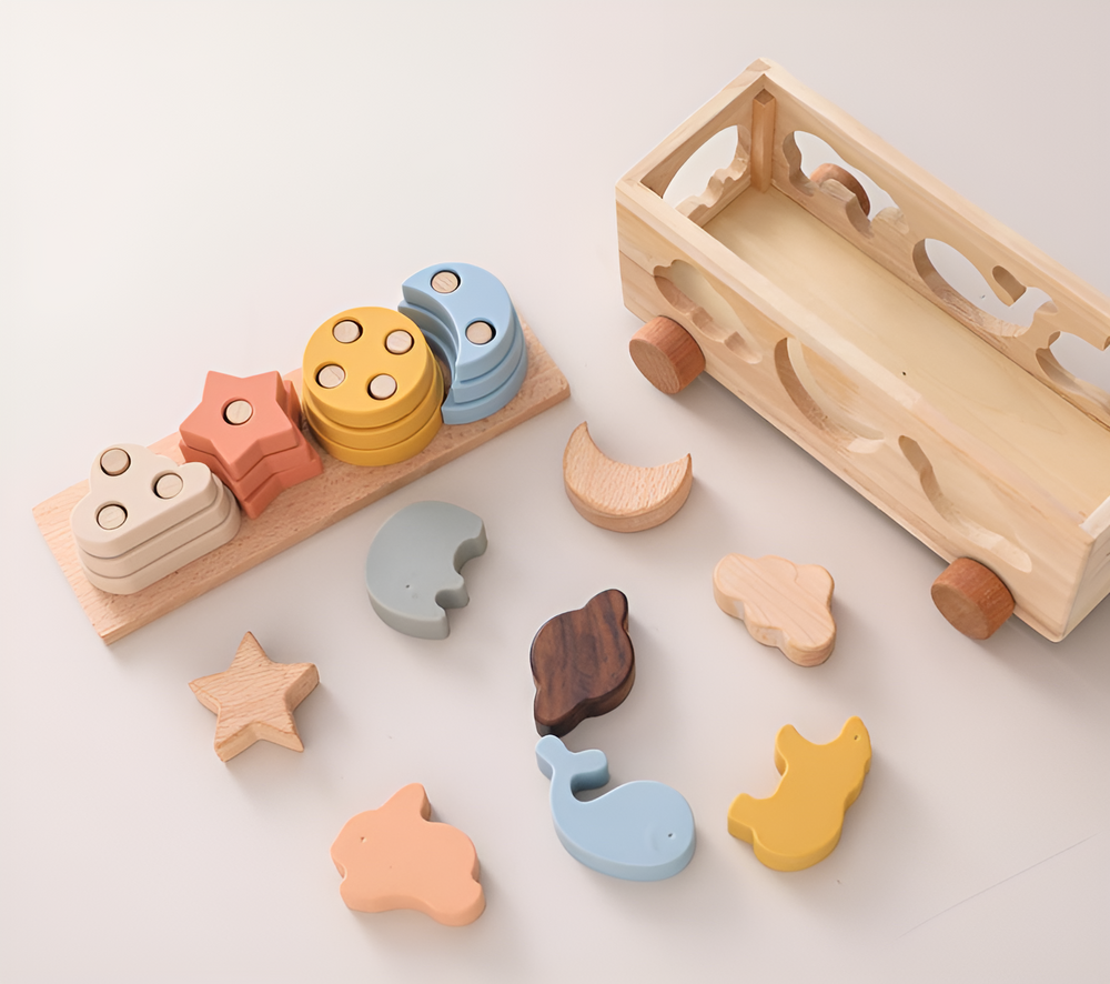 StackoFun Montessori Zestaw do Układania – Bezpieczna i Edukacyjna Zabawka dla Niemowląt
