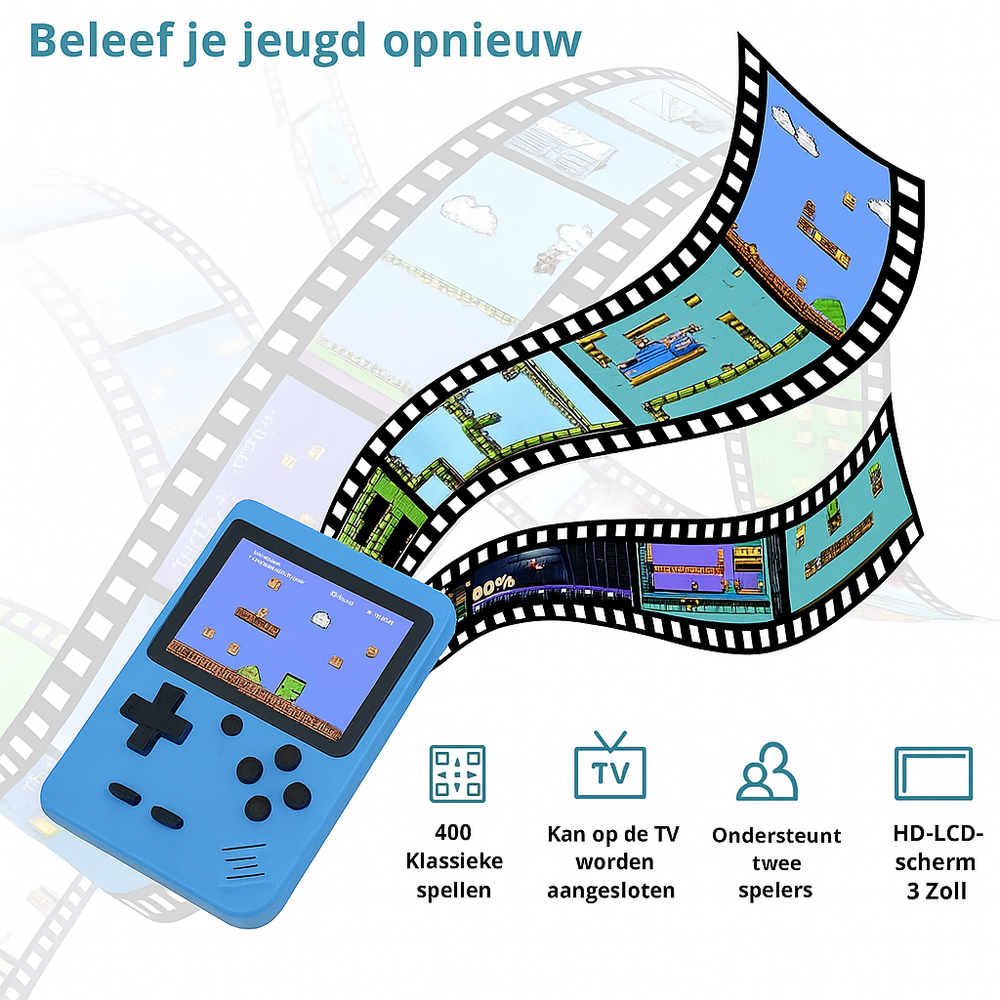 Retro Przenośna Konsola do Gier – 400 Wbudowanych Gier i Podłączenie do TV