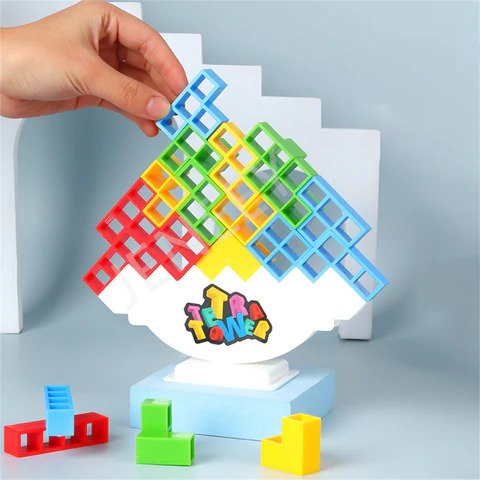 Gra Zręcznościowa z Balansowaniem dla Dzieci i Rodzin – Klocki do Układania w Stylu Tetris