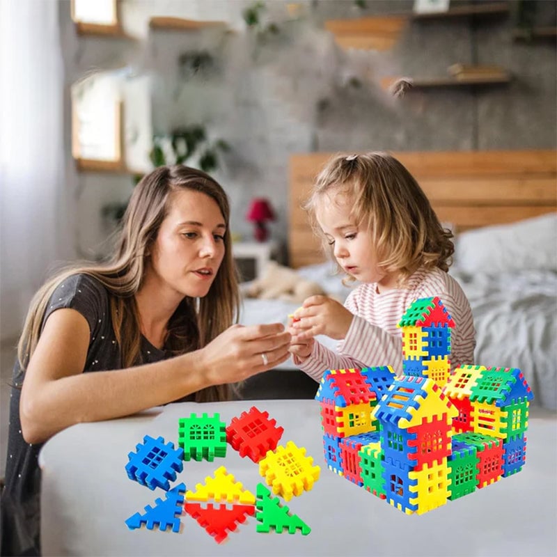 Duży Zestaw Klocków Konstrukcyjnych dla Dzieci – Edukacyjne Klocki Budowlane 50/100/160 Elementów