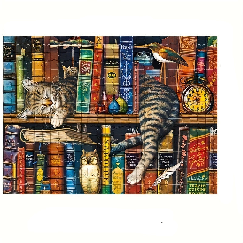 Puzzle Kot 1000 Elementów – Układanka z Motywem Książkowym (70×50 cm)