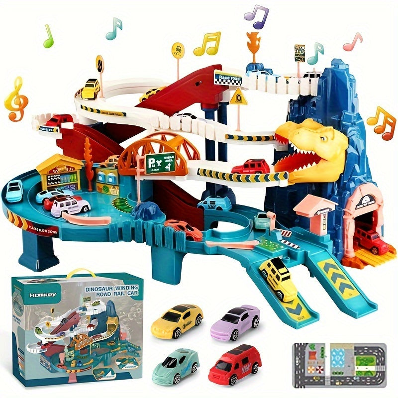 Jurassic Tracks Adventure Set – Tor Wyścigowy z Dinozaurami dla Dzieci 3-6 Lat