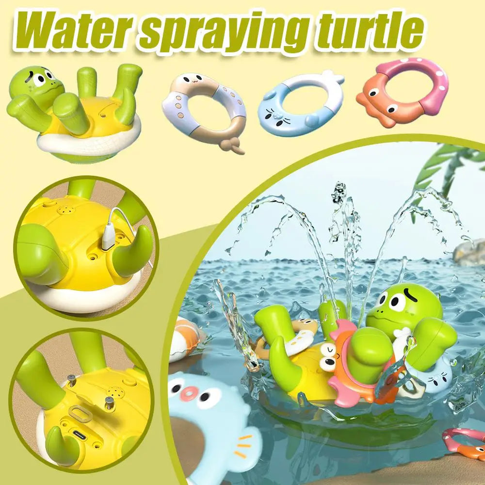 Splashino AquaSpin Żółw do Kąpieli – Interaktywna Zabawka Kąpielowa z Funkcją Tryskania Wody i Obracania dla Dzieci