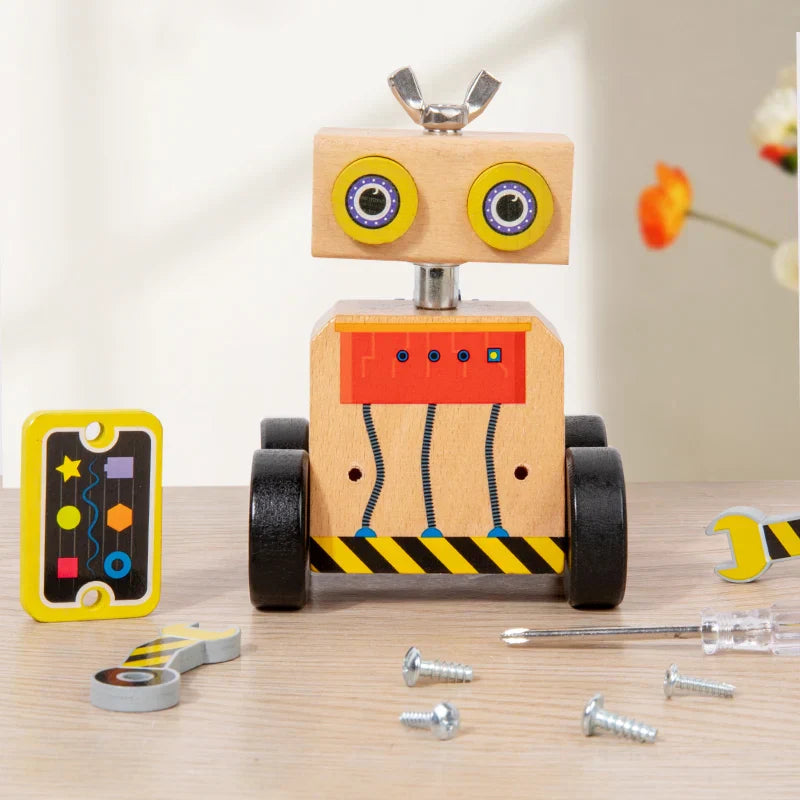 BuildBot Drewniana Zabawka Konstrukcyjna – Edukacyjna Zabawka do Budowania dla Dzieci 3+ | Kreatywność i Motoryka