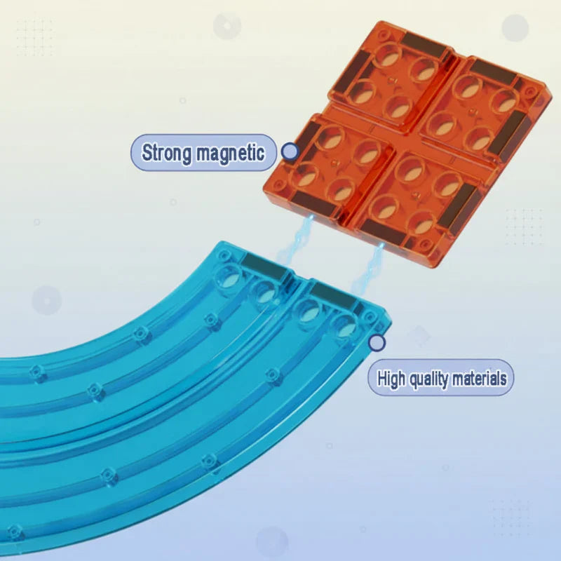 Kinetrix Play Voltigo BuildRail – Magnetyczny Zestaw Konstrukcyjny z Elektrycznym Torem Wyścigowym do Kreatywnej i Technicznej Zabawy