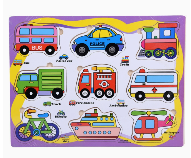 Drewniane Puzzle dla Dzieci – Edukacyjne Układanki (6w1, 3+)
