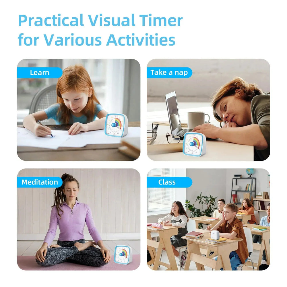 Calmero FocusFlow TimeLight – Cichy Wizualny Timer z Lampką Nocną do Odrabiania Lekcji i Koncentracji
