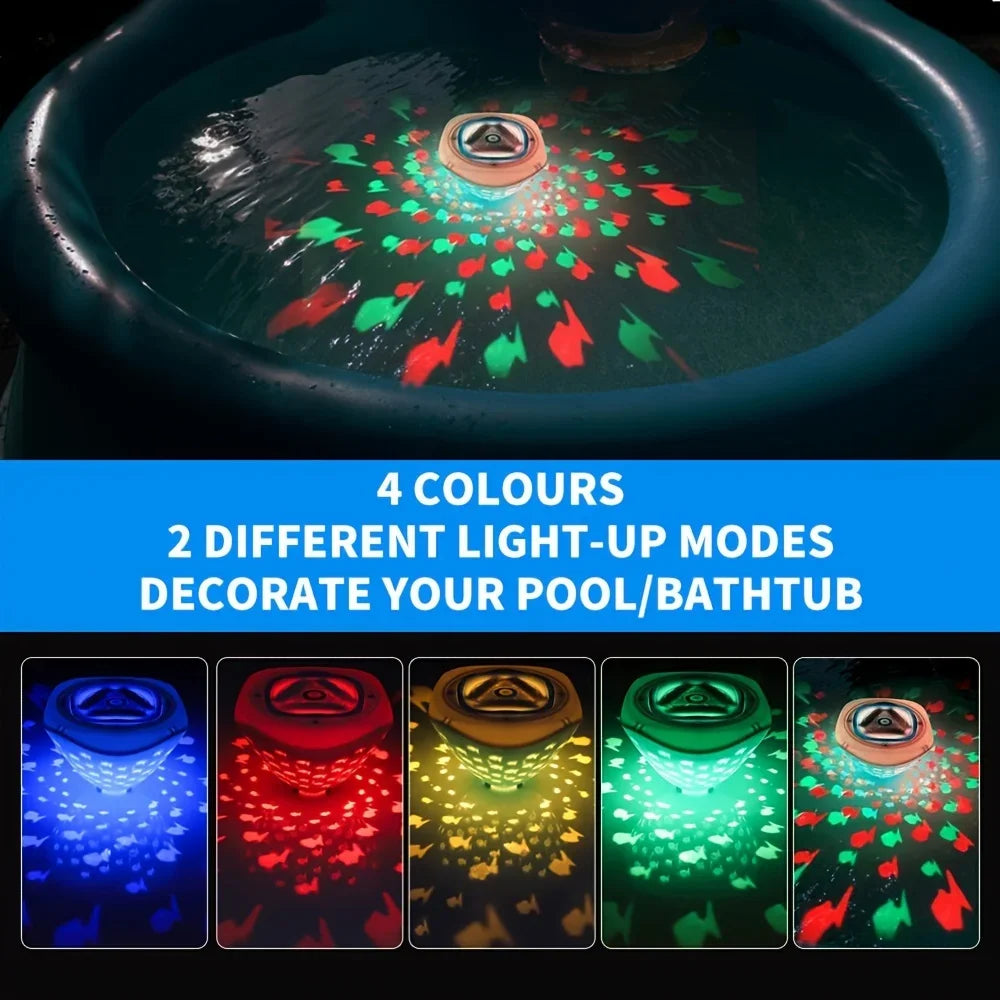 LumiWave GlowFish Oświetlenie do Wody – Kolorowe Oświetlenie do Wanny i Basenu z Projekcjami Rybek