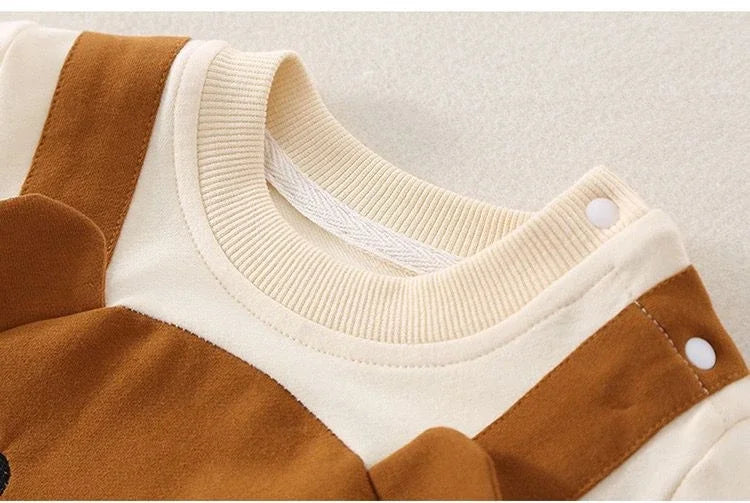 Luvino Babywear SnugCub Kombinezon z Kapturem – Ciepły Bawełniany Pajac dla Niemowląt z Kapturem