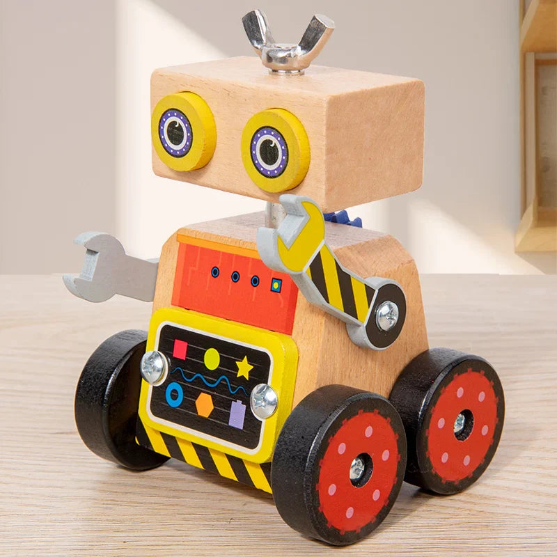 BuildBot Drewniana Zabawka Konstrukcyjna – Edukacyjna Zabawka do Budowania dla Dzieci 3+ | Kreatywność i Motoryka
