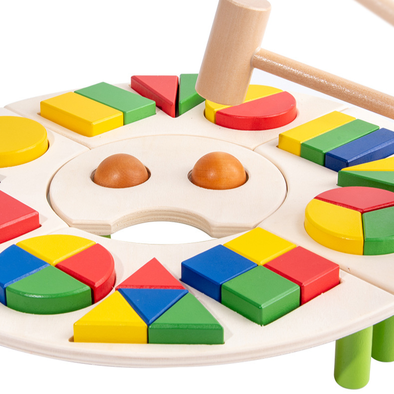 Drewniane Puzzle Kształtów dla Maluchów – Kolorowa Zabawka Edukacyjna Rozwijająca Motorykę (18m+)