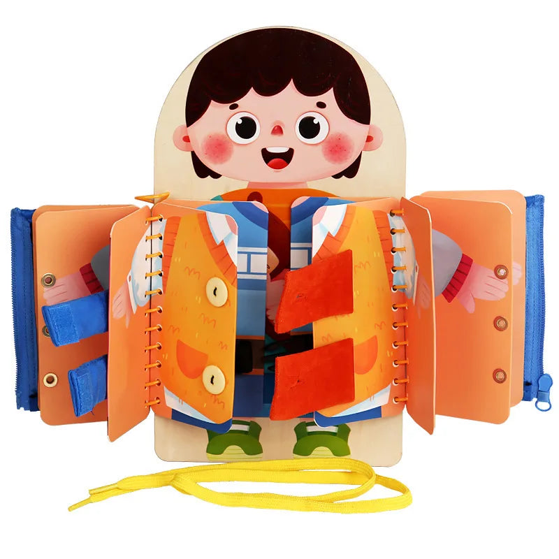 Montessori Busy Book dla Maluchów – Książka Aktywności z Zamkami, Guzikami i Klamrami (2–5 Lat)