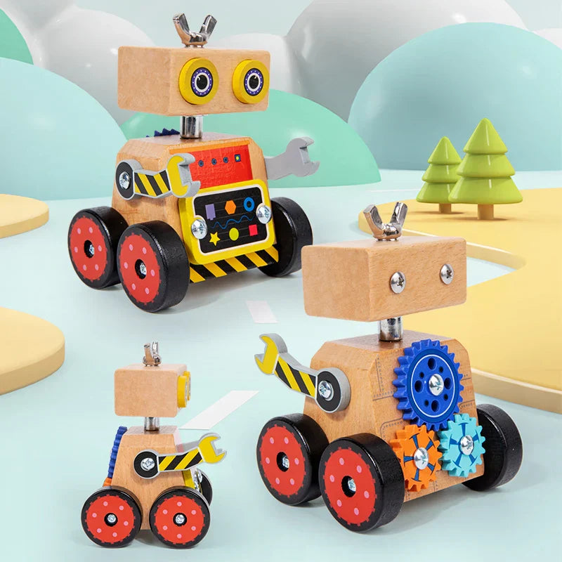 BuildBot Drewniana Zabawka Konstrukcyjna – Edukacyjna Zabawka do Budowania dla Dzieci 3+ | Kreatywność i Motoryka