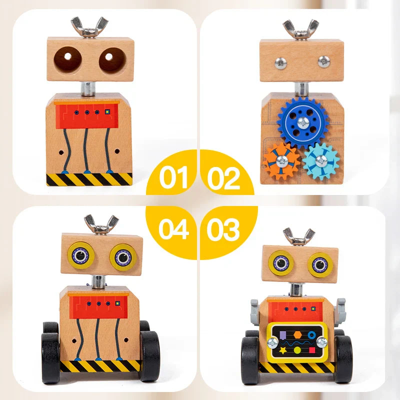 BuildBot Drewniana Zabawka Konstrukcyjna – Edukacyjna Zabawka do Budowania dla Dzieci 3+ | Kreatywność i Motoryka