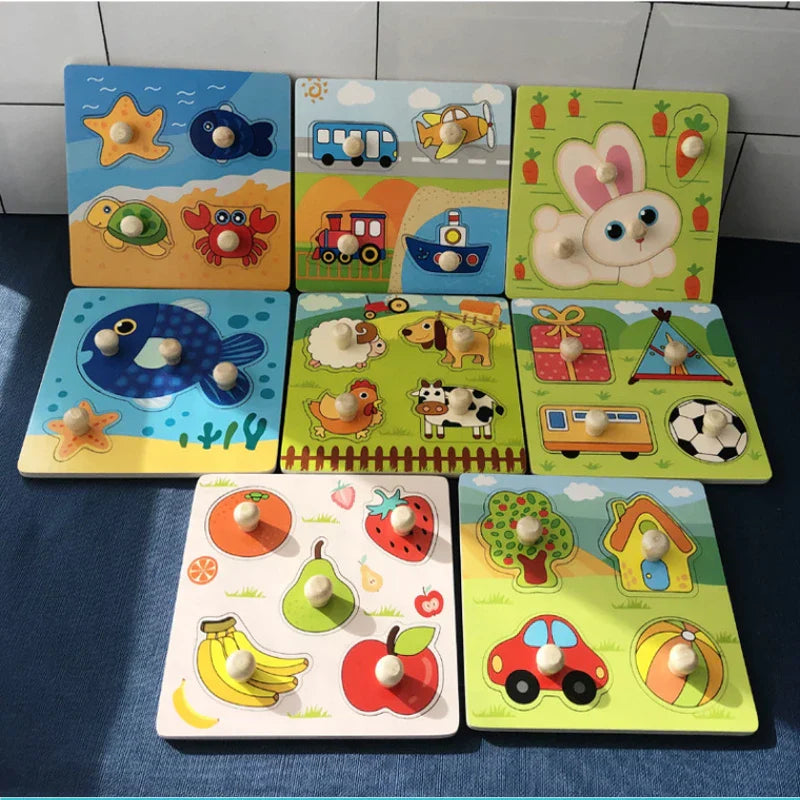 Drewniane Puzzle Owoce dla Maluchów – Zabawka Edukacyjna