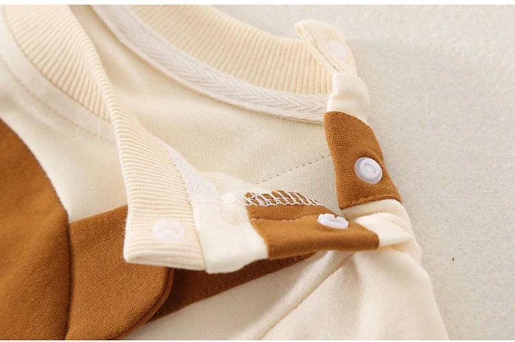 Luvino Babywear SnugCub Kombinezon z Kapturem – Ciepły Bawełniany Pajac dla Niemowląt z Kapturem