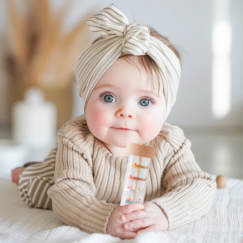 Nobira Baby LumiDrip Pałeczka Dźwiękowa – Drewniana Sensoryczna Zabawka dla Niemowląt z Dźwiękiem Deszczu i Kolorami