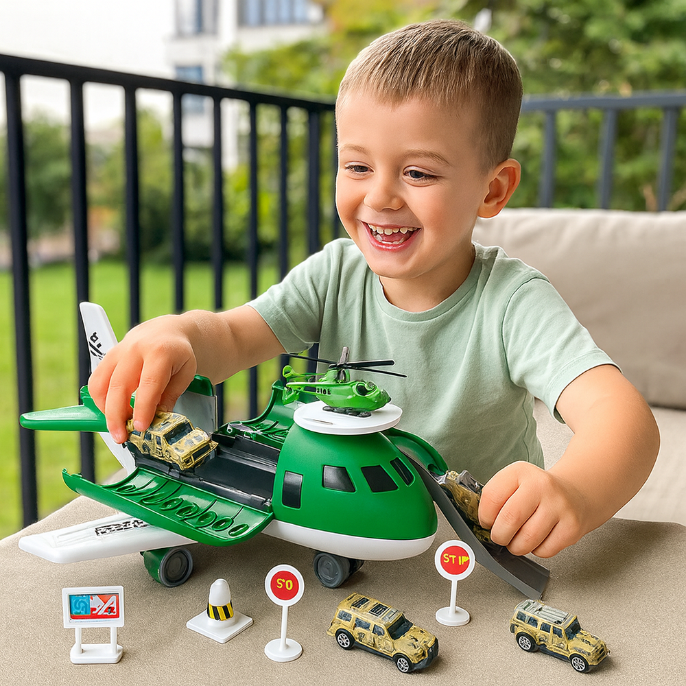 SkyPort Adventure Playset – Edukacyjna Zabawka Lotnisko dla Dzieci 3+ | Kreatywna Zabawa w Role i Rozwój Motoryki