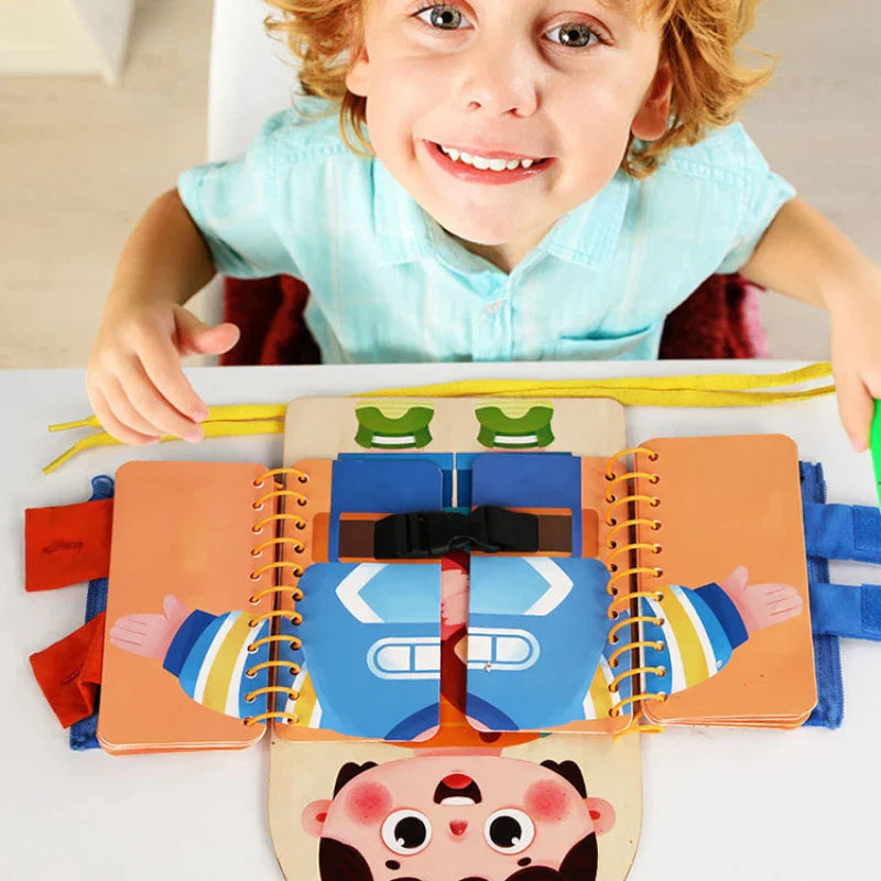 Montessori Busy Book dla Maluchów – Książka Aktywności z Zamkami, Guzikami i Klamrami (2–5 Lat)