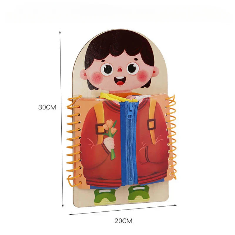 Montessori Busy Book dla Maluchów – Książka Aktywności z Zamkami, Guzikami i Klamrami (2–5 Lat)