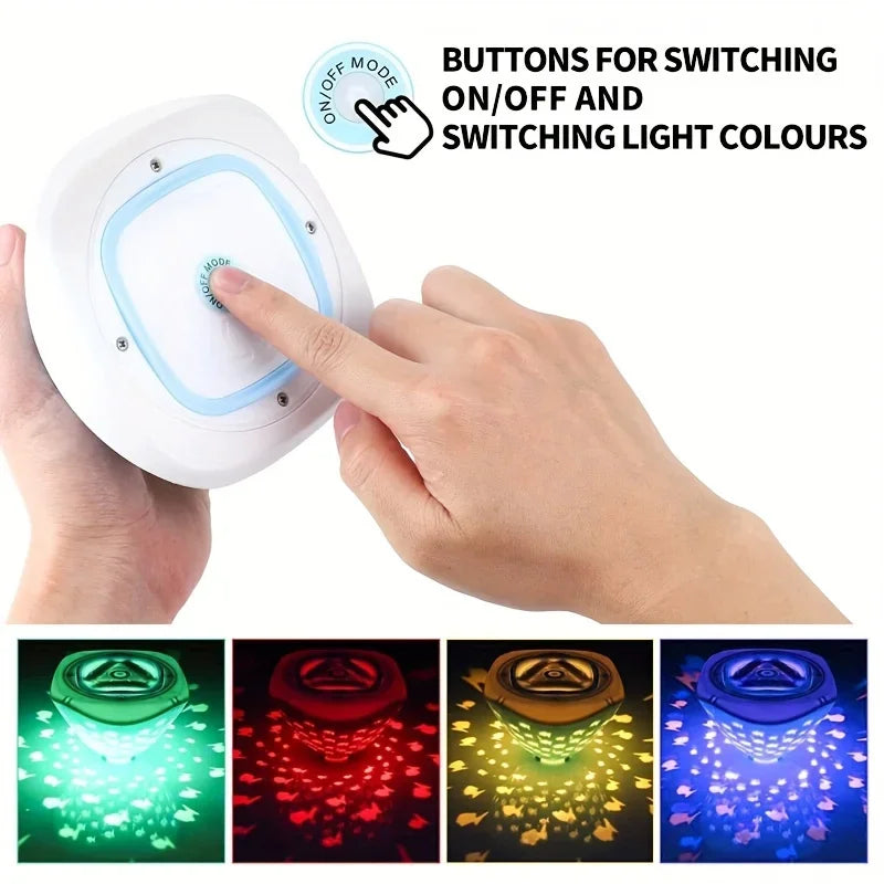 LumiWave GlowFish Oświetlenie do Wody – Kolorowe Oświetlenie do Wanny i Basenu z Projekcjami Rybek