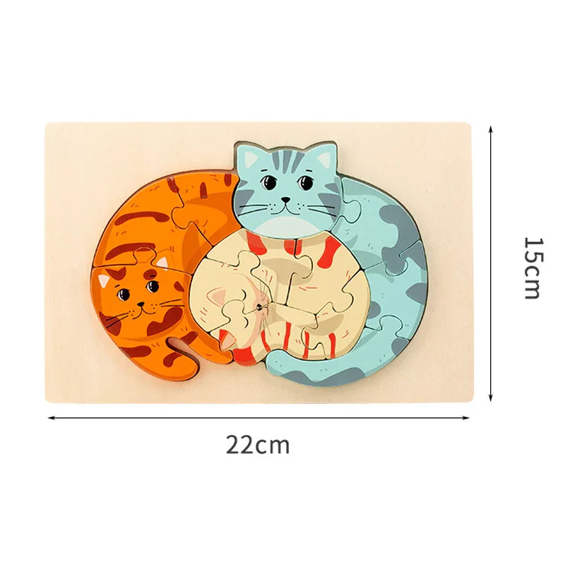 CleverCub Drewniane Puzzle Dla Dzieci – Edukacyjna I Bezpieczna Zabawa Dla 3+ Lat