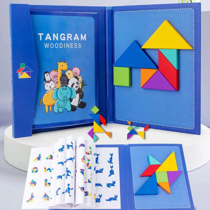 LogicCraft – Edukacyjne Drewniane Puzzle Tangram dla Dzieci