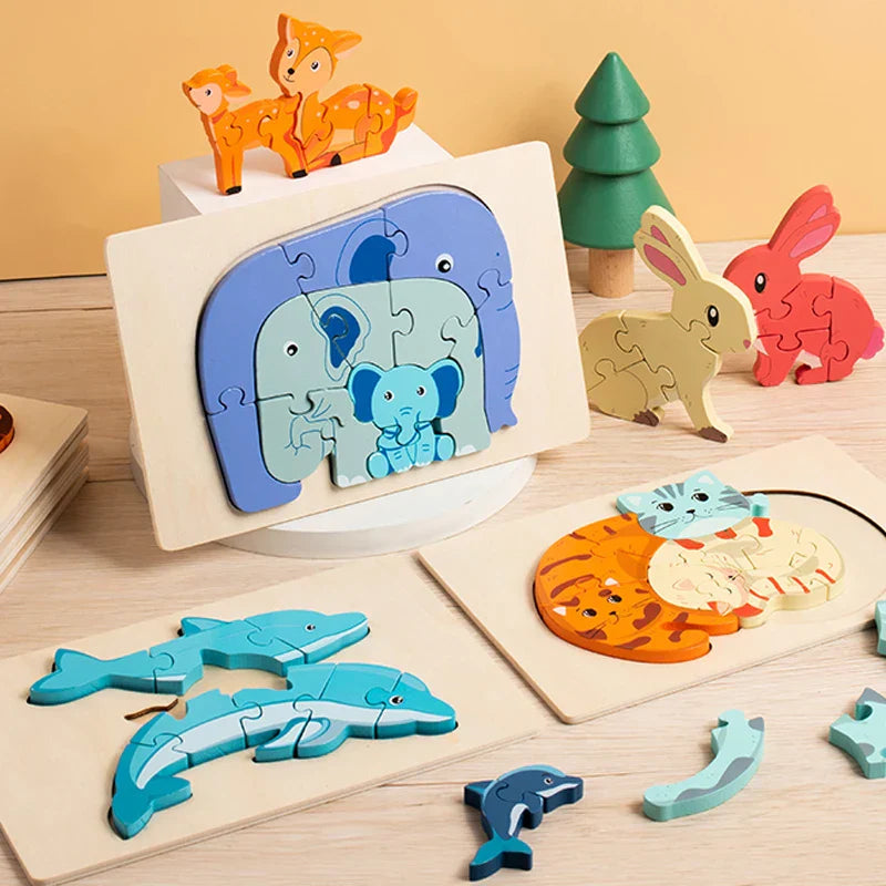 CleverCub Drewniane Puzzle Dla Dzieci – Edukacyjna I Bezpieczna Zabawa Dla 3+ Lat