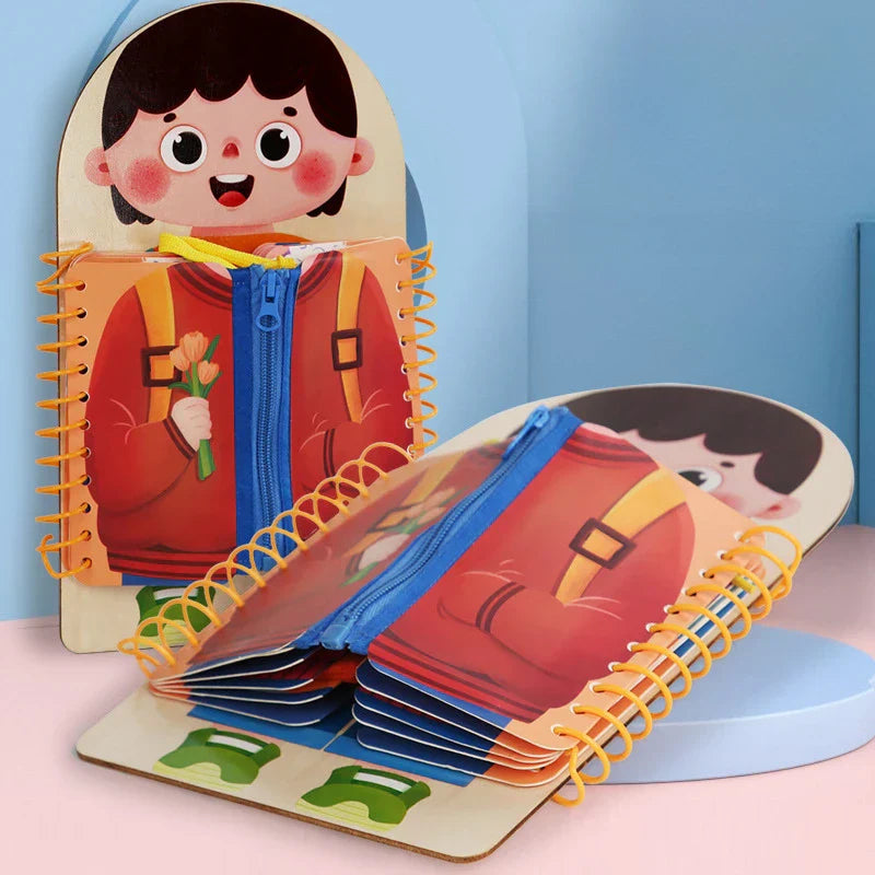 Montessori Busy Book dla Maluchów – Książka Aktywności z Zamkami, Guzikami i Klamrami (2–5 Lat)