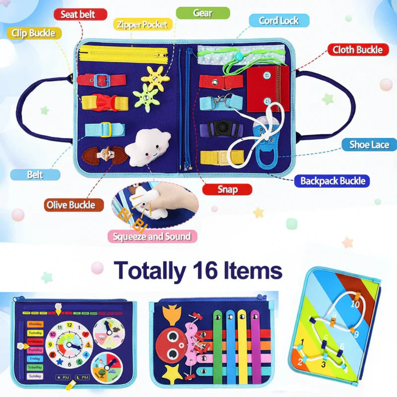 Busy Board Montessori – Tablica Edukacyjna dla Maluchów 7 w 1