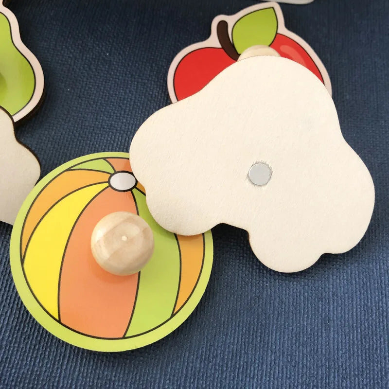 Drewniane Puzzle Owoce dla Maluchów – Zabawka Edukacyjna