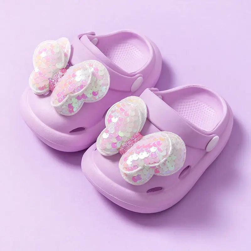 TinyCharm Miękkie Sandałki – Klapki dla Dziewczynek Motyl
