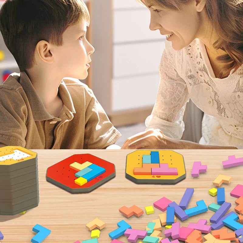 Logiczne Klocki Geometryczna Układanka – Zabawka Edukacyjna dla Dzieci