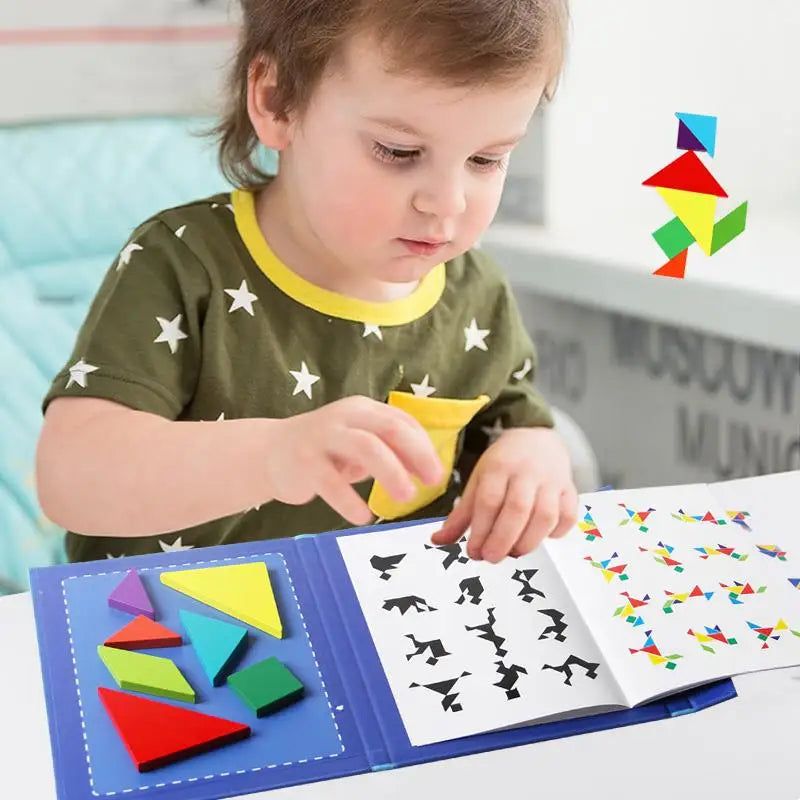 LogicCraft – Edukacyjne Drewniane Puzzle Tangram dla Dzieci