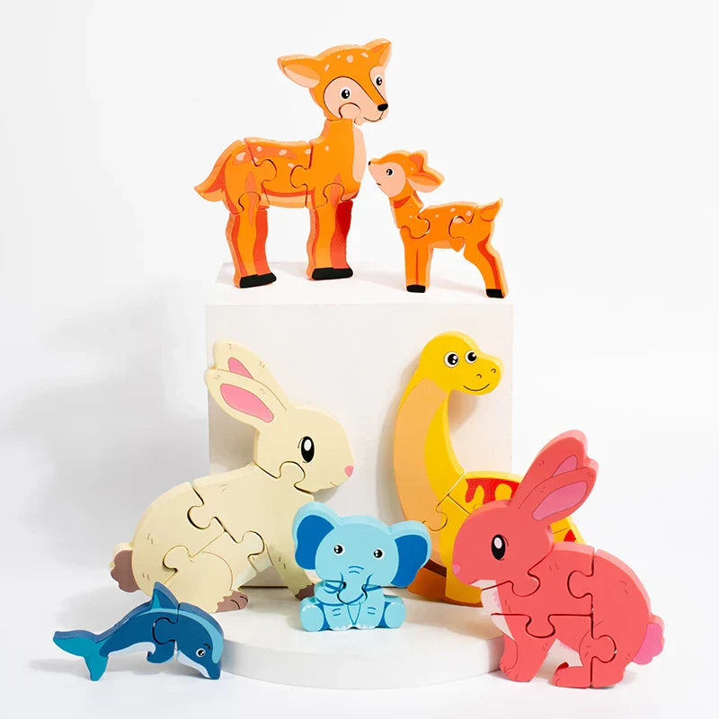 CleverCub Drewniane Puzzle Dla Dzieci – Edukacyjna I Bezpieczna Zabawa Dla 3+ Lat