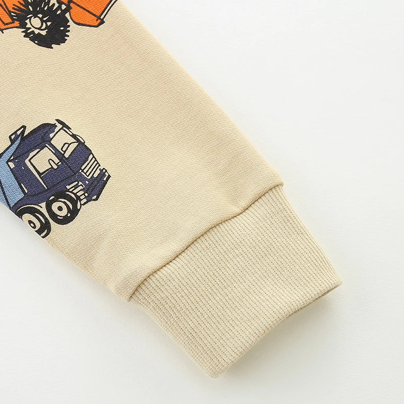 Kiddaroo RoadRover Bluza Dziecięca – Miękka Bawełniana Bluza z Nadrukiem Pojazdów dla Chłopców i Dziewczynek