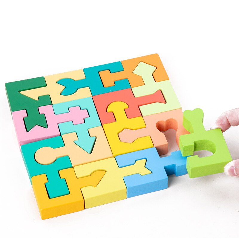 Montessori Puzzle Kształtów dla Maluchów – Drewniana Układanka Wspierająca Motorykę i Rozwój (2-8 lat)