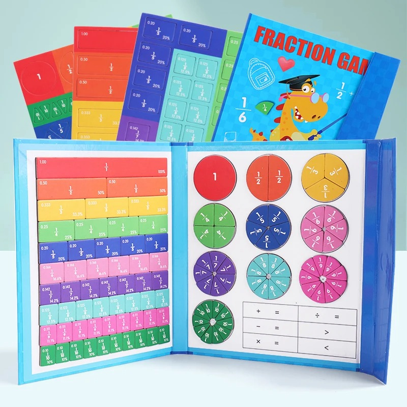 Magnetyczna Gra Matematyczna dla Dzieci – Interaktywna Nauka Ułamków i Procentów | Edukacyjna Zabawka Matematyczna 5+