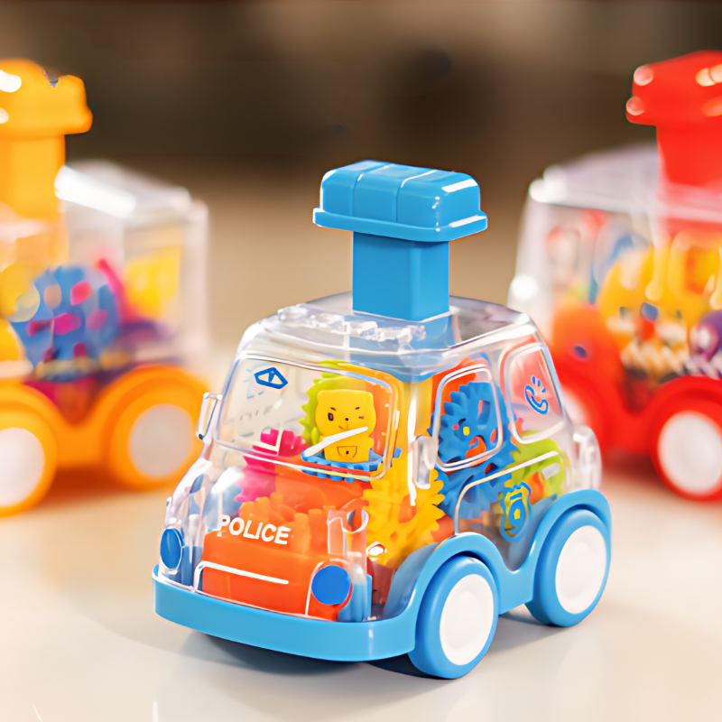 Edukacyjny Samochodzik – Świecące Koła Zębate & Push-and-Go dla 1-3 Lat